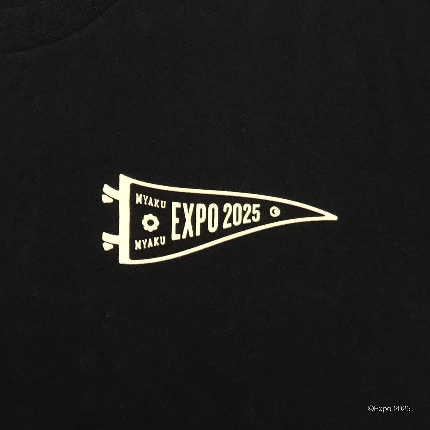 EXPO2025 刺繍風Tシャツ ブラック ユニセックス