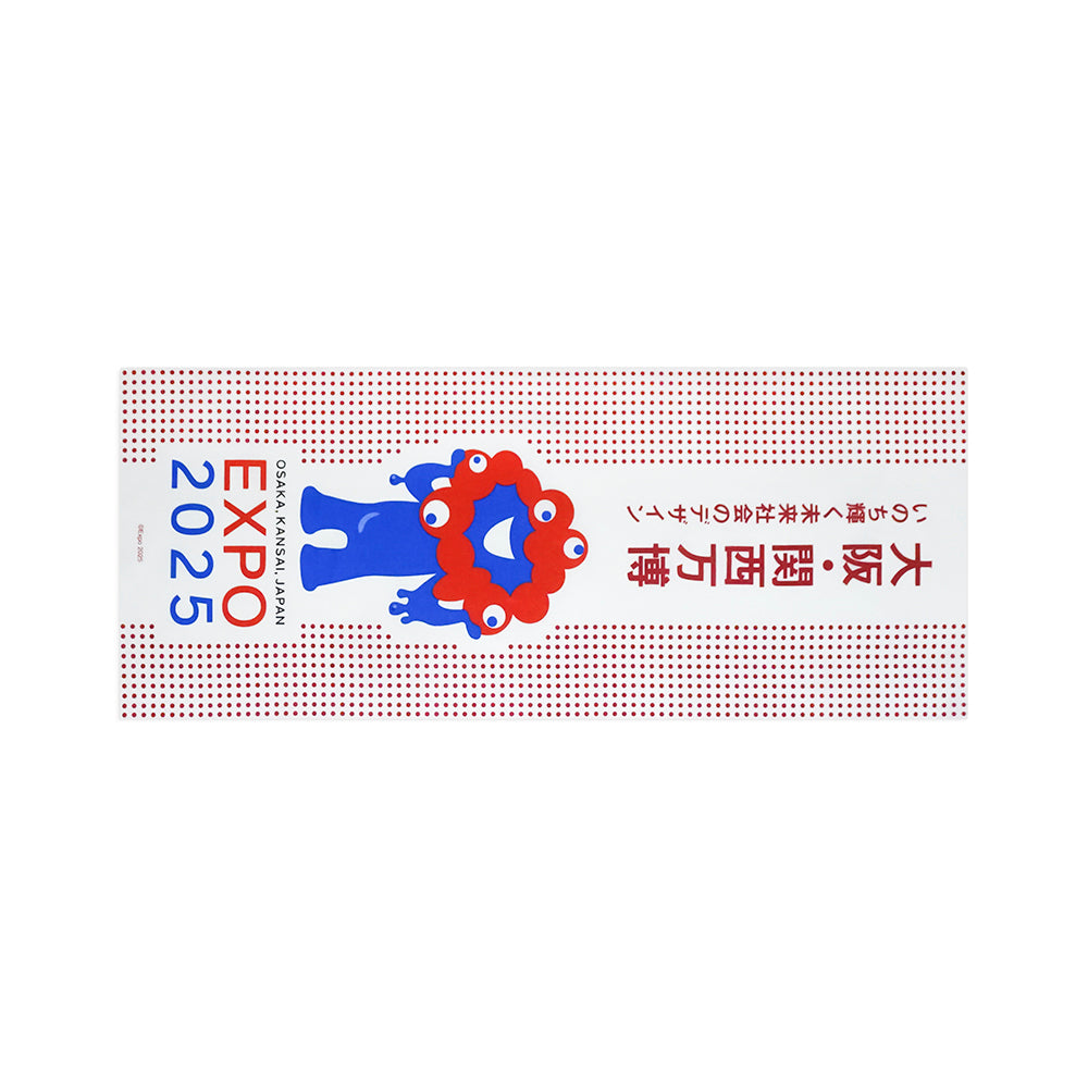 EXP02025 ミャクミャク  手ぬぐい 豆絞り TOS/006 赤 Ⓚ