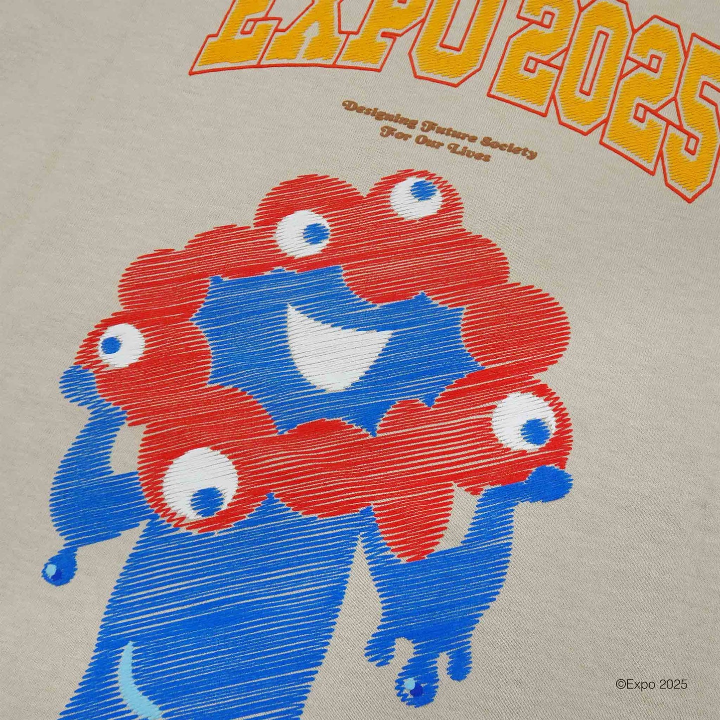 EXPO2025 刺繍風Tシャツ ベージュ キッズ