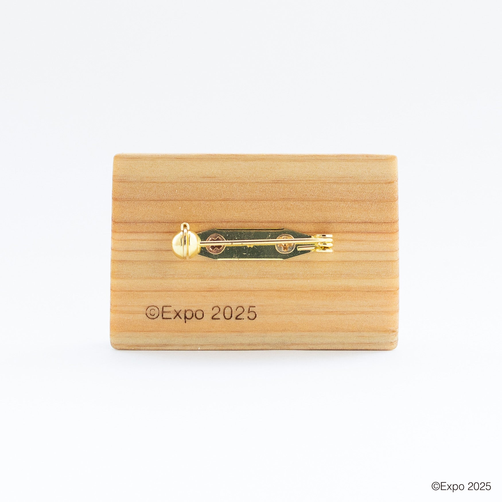 EXPO2025 公式ロゴ 木の四角いブローチ AUC/178 桧