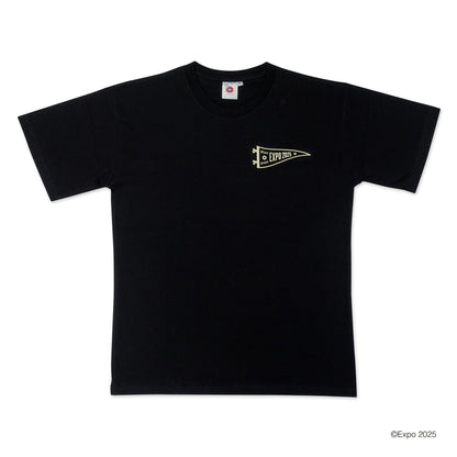 EXPO2025 刺繍風Tシャツ ブラック ユニセックス