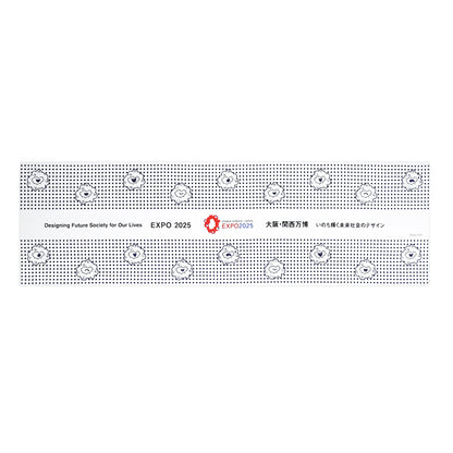 EXP02025 ミャクミャク  ハチマキ手ぬぐい 豆絞り TOS/011 紺 Ⓚ