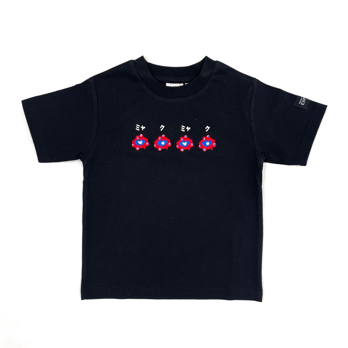EXPO2025 ミャクミャク  ちびキャラTシャツ  ブラック  Ⓚ