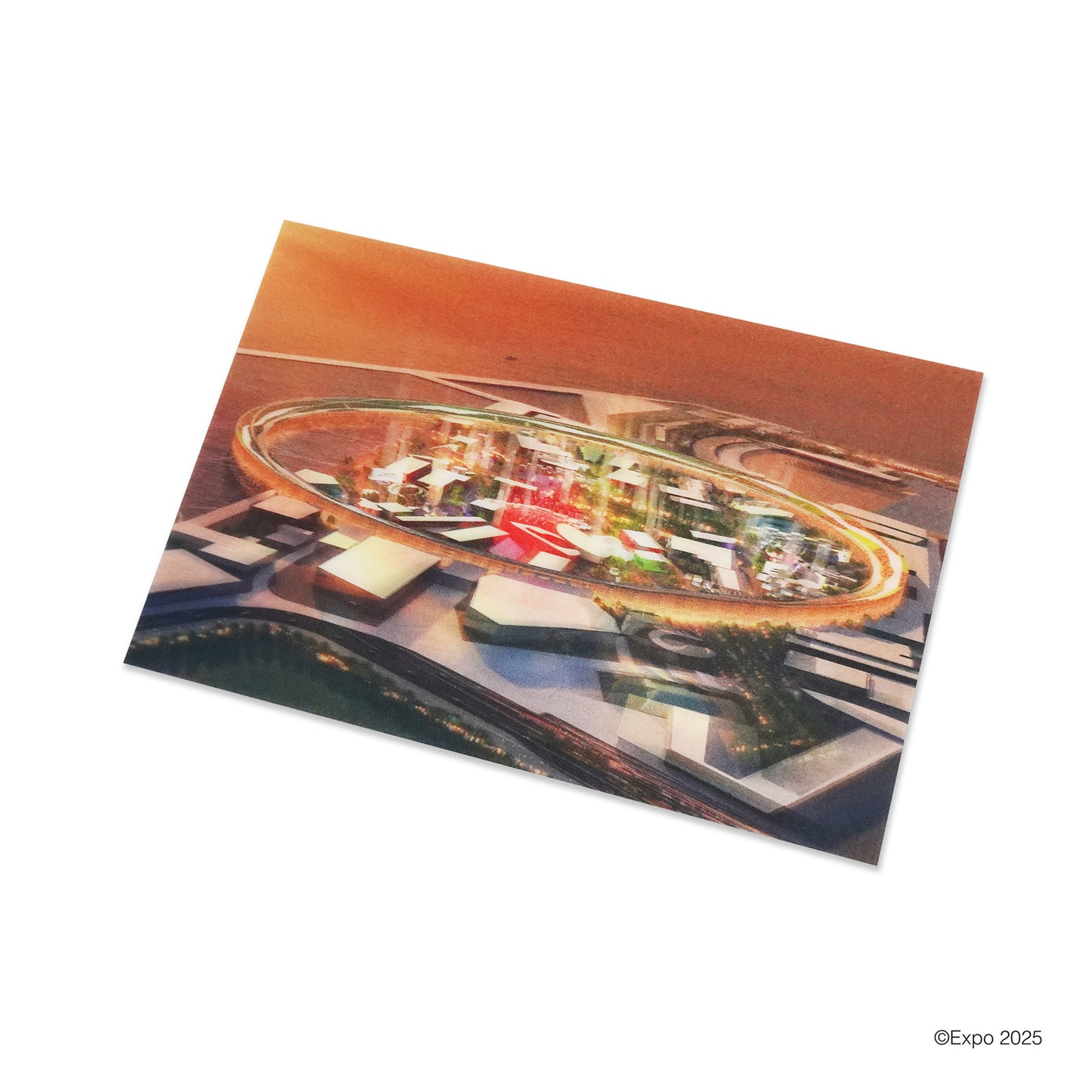 EXPO2025 3Dポストカード 大屋根リング 夕景