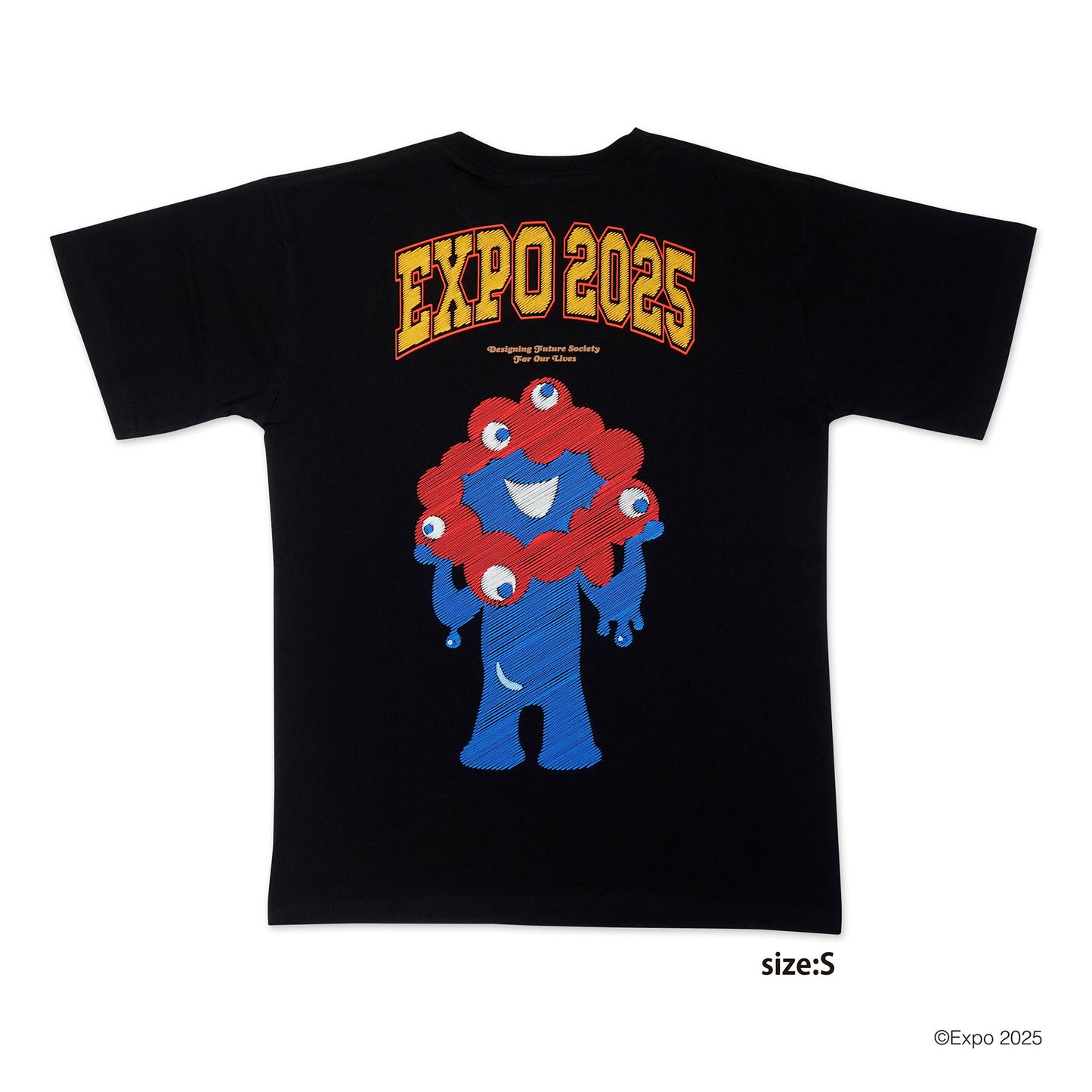 EXPO2025 刺繍風Tシャツ ブラック ユニセックス