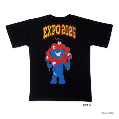 EXPO2025 刺繍風Tシャツ ブラック ユニセックス