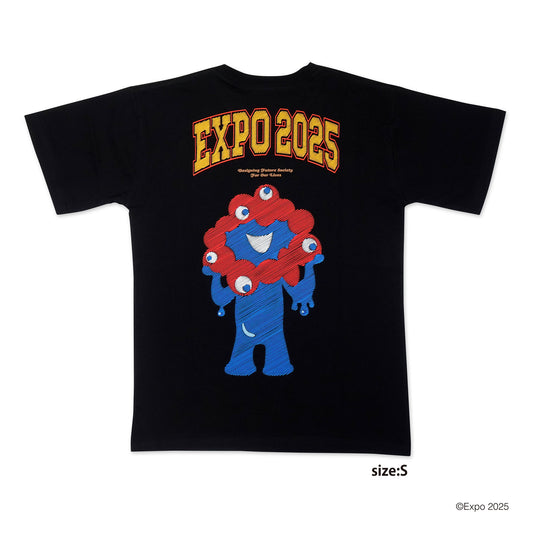 EXPO2025 刺繍風Tシャツ ブラック ユニセックス