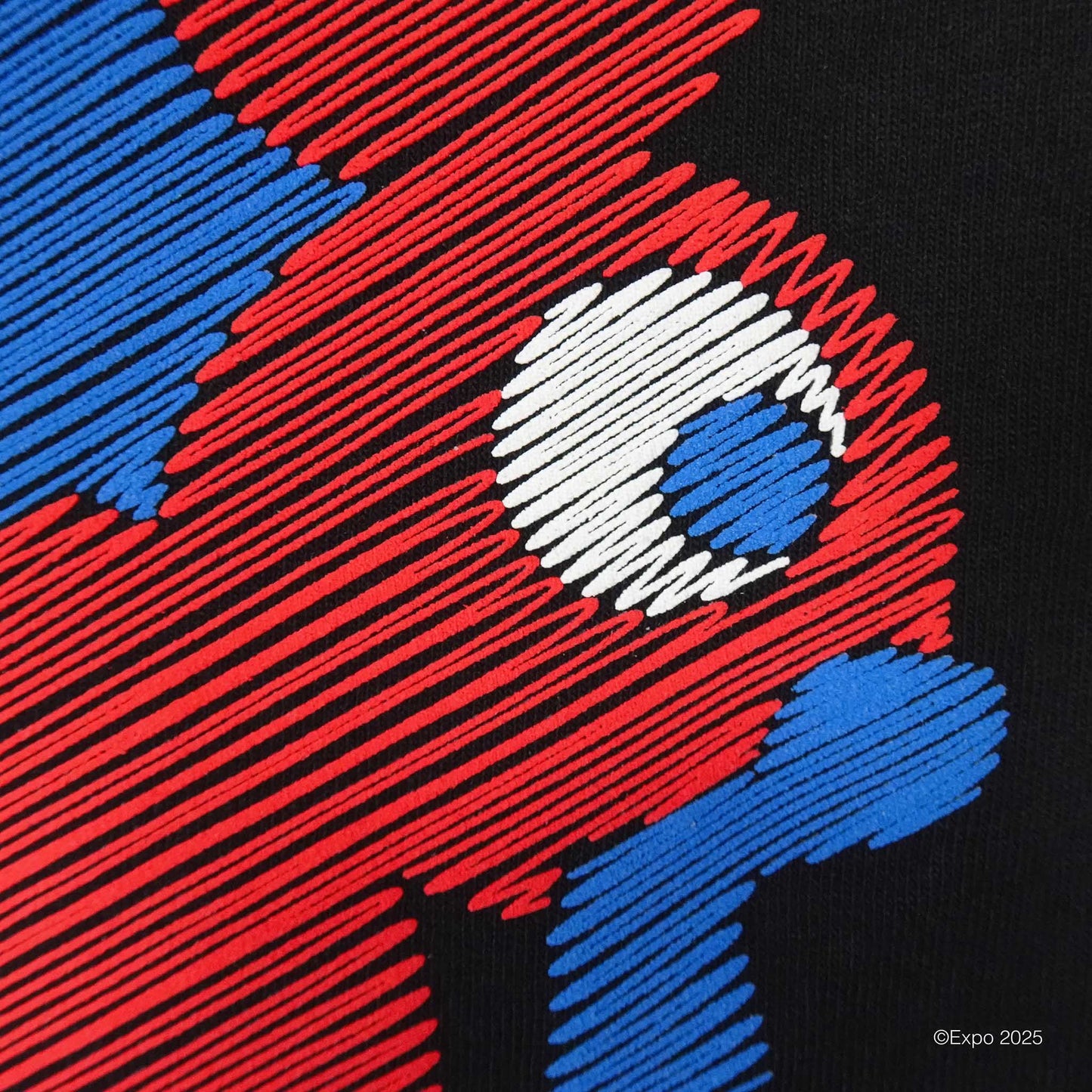 EXPO2025 刺繍風Tシャツ ブラック ユニセックス