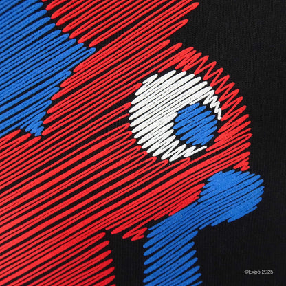 EXPO2025 刺繍風Tシャツ ブラック ユニセックス