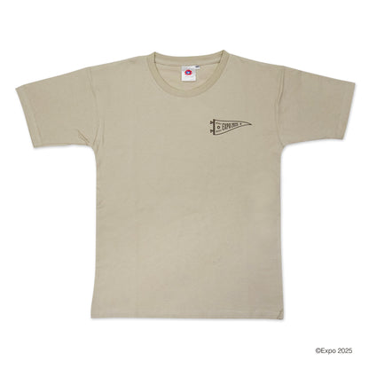 EXPO2025 刺繍風Tシャツ ベージュ キッズ