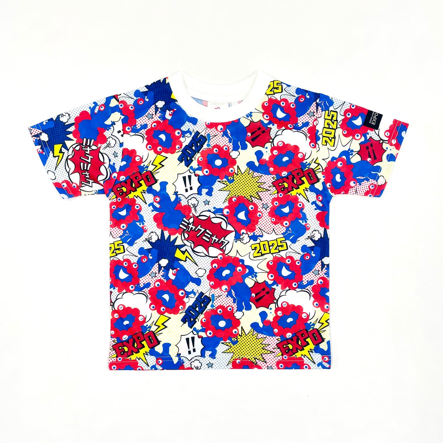 EXPO2025 ミャクミャク  アメコミ総柄Tシャツ  ホワイト  Ⓚ