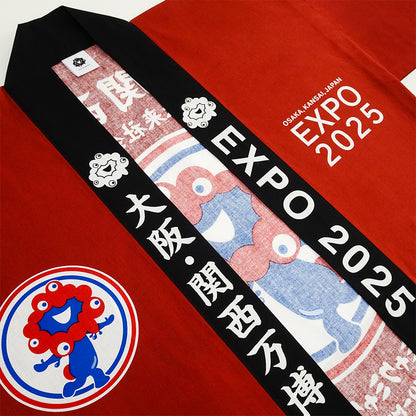 EXP02025 ミャクミャク  法被（はっぴ） 吉原つなぎ柄 TOS/048 えんじ Ⓚ