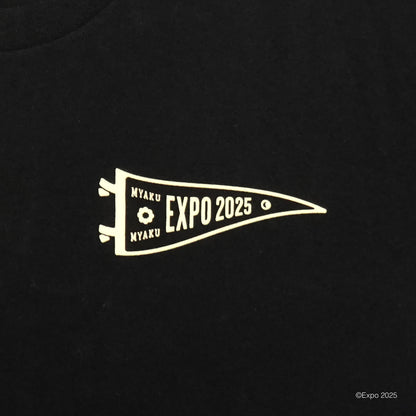 EXPO2025 刺繍風Tシャツ ブラック ユニセックス
