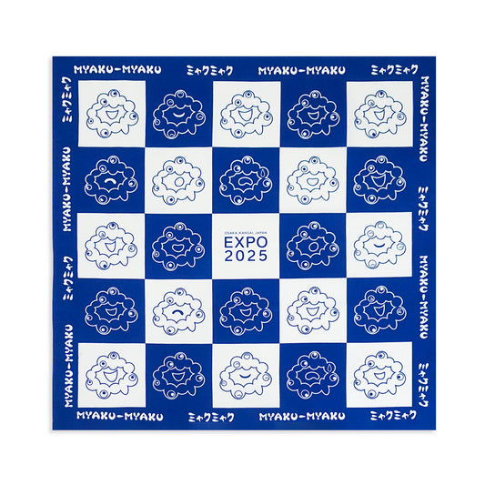 EXP02025 ミャクミャク  風呂敷 格子柄 TOS/038 青 Ⓚ