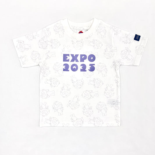 EXPO2025 ミャクミャク  総柄Tシャツ  ホワイト  Ⓚ